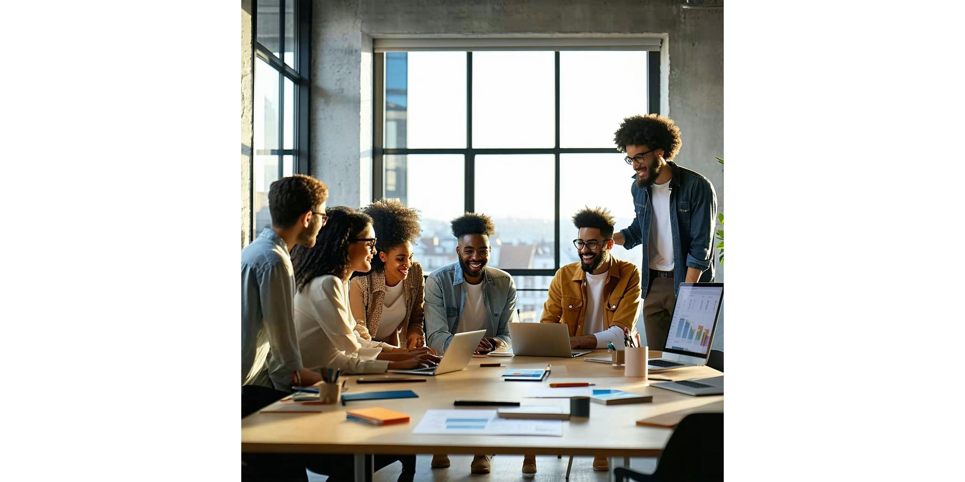 Équipe professionnelle dans un bureau moderne à Lyon